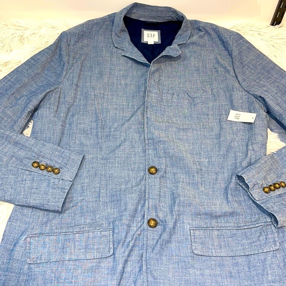 GAP Men’s Blue Button Jacket XL TALL